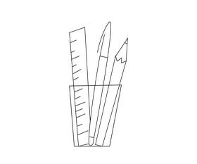 Cup with chancery black and white clipart