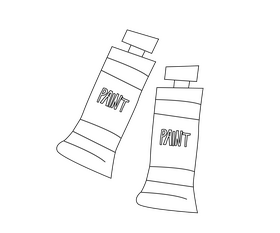 Paint tube black and white clipart