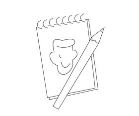 Free scratchpad black and white clipart