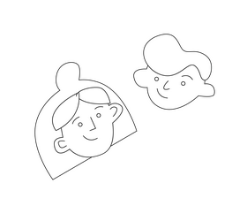 Children avatar black and white clipart