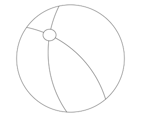 Beach ball free black and white clipart