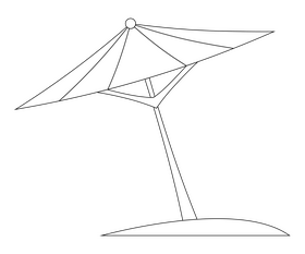 Free beach umbrella black and white clipart