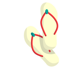 Cartoon beach flip flops clipart