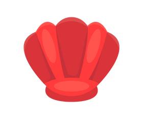 Red oyster shell clipart