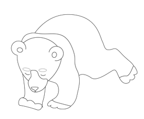 Leaping bear free black and white clipart