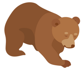 Walking bear illustration clipart