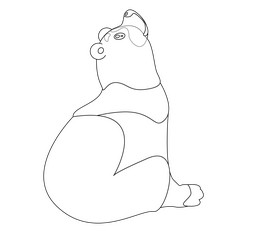 Howling bear black and white clipart