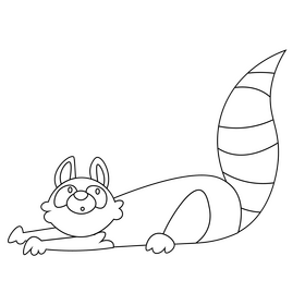 Cute red panda cartoon drawing black and white clipart