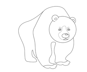 Bear black and white clipart