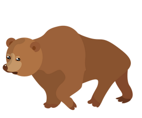 Running bear drawing clipart