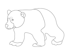 Free bear black and white clipart