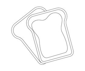 Strawberry jam on toast black and white clipart