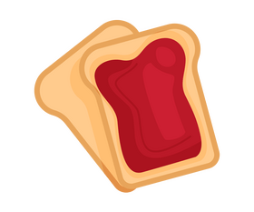 Strawberry jam on toast clipart