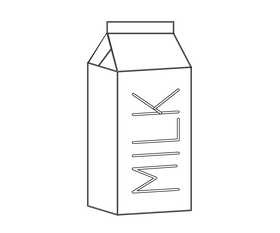 Milk carton illustration black and white clipart