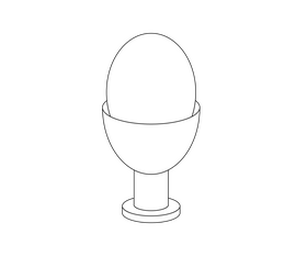 Boiled egg healthy breakfast black and white clipart