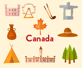 Canada travel icons vector