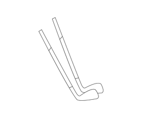Canada hockey sticks illustartion black and white clipart