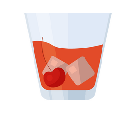 Manhattan cocktail drawing clipart