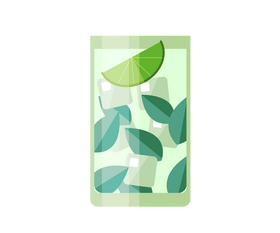 Mojito cocktail lime drink clipart