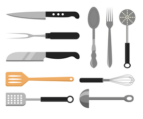 Set of cutlery vector