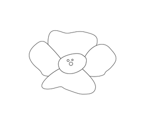 Flower drawing black and white clipart