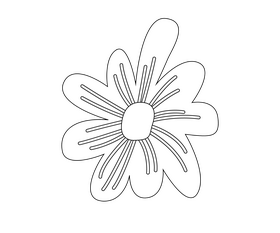 Flower black and white clipart