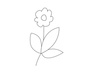 Free flower black and white clipart