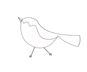 Cartoon bird black and white clipart