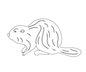 Beaver black and white clipart