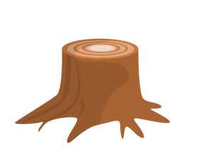 Cartoon tree stump clipart