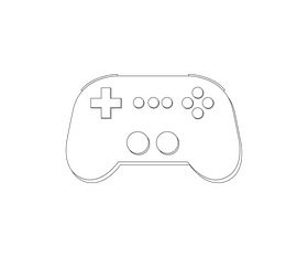 Joystick video game controller free black and white clipart