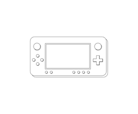 PSP video game console black and white clipart