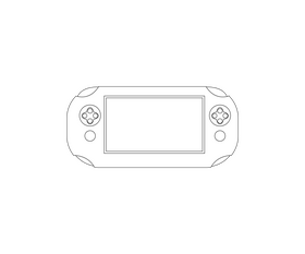 PSP game controller cartoon black and white clipart