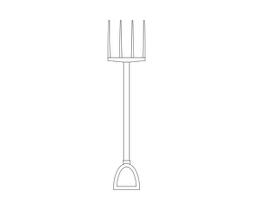 Garden rake drawing black and white clipart
