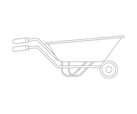 Garden trolley free black and white clipart