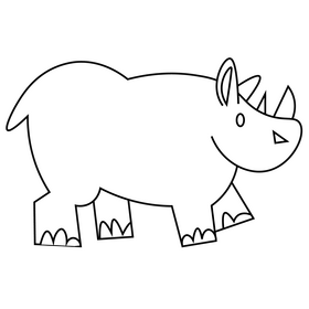 Rhinoceros drawing black and white clipart
