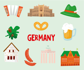 Germany travel symbols vector