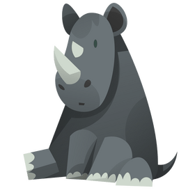 Rhinoceros sitting clipart