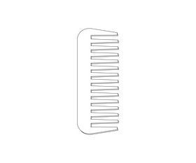 Hair comb black and white clipart