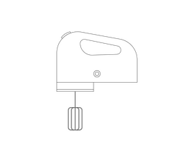 Kitchen mixer illustration black and white clipart