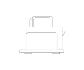Toaster illustration black and white clipart