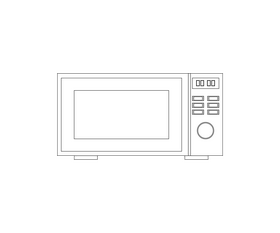 Microwave drawing black and white clipart