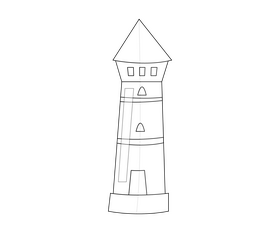 Iceland lighthouse black and white clipart