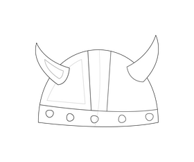 Viking helmet drawing black and white clipart