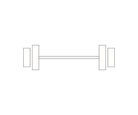 Cartoon barbell black and white clipart