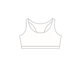 Women sports top black and white clipart
