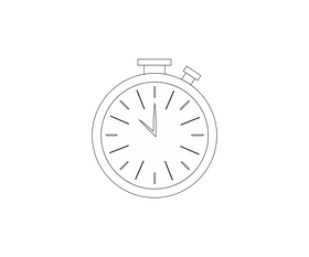 Stopwatch drawing black and white clipart