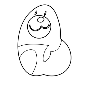 Cute seal head black and white clipart
