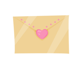 Valentine envelope with heart clipart