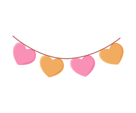 Heart garland illustration clipart